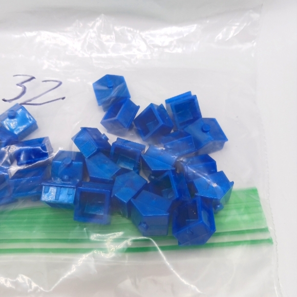 Monopoly Replacement Pieces Parts -32 Blue Houses + 13 Gray Hotels - Picture 4 of 5